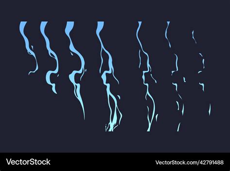 Lightning Animation Cartoon Thunderbolt Strike Vector Image