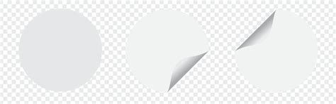 Set White Round Paper Adhesive Stickers Mockup With Curved Corner And