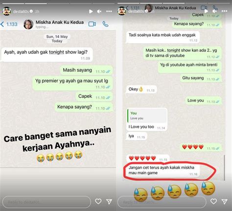 Desta Perlihatkan Chat Perhatian Sang Putri Di Tengah Perceraian Dengan