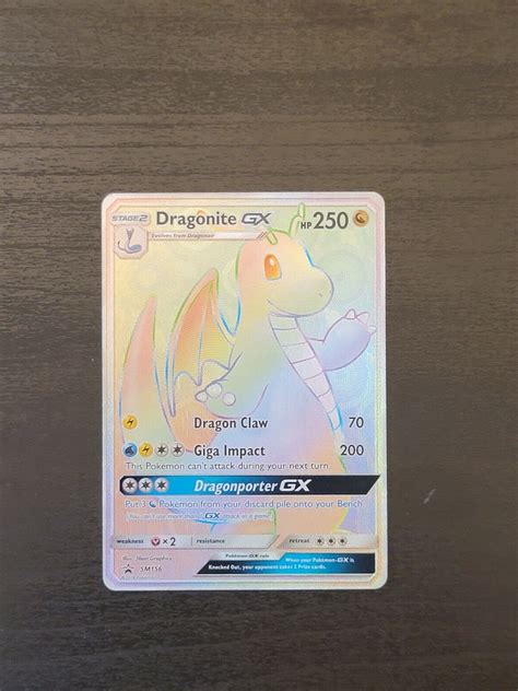 Dragonite GX SM156 Sun Moon Rainbow Rare Pokémon TCG Black Star Promo