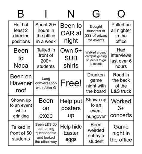 Sub Bingo Board Edition Bingo Card