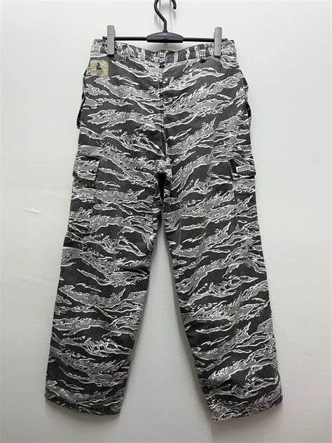 Wtaps Mil Spec Tiger Stripe Black White Cargo Pants Men S Fashion