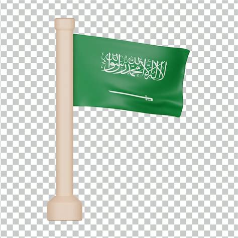 Ícone 3d da bandeira da arábia saudita PSD Premium