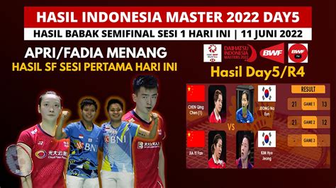 Hasil Semifinal Indonesia Masters 2022 Hari Ini Apri Fadia Ke Final