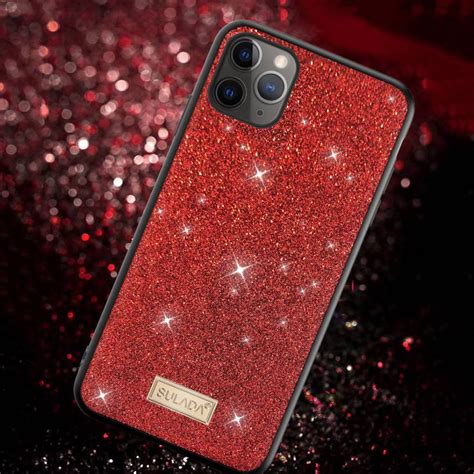 Etui Iphone Pro Brokat Sulada Dazzling Glitter Czerwone