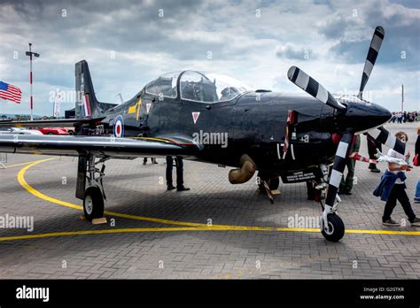 Royal Air Force aircraft Embraer Emb-312 Tucano T1 trainer on display at an Air Show at Durham ...