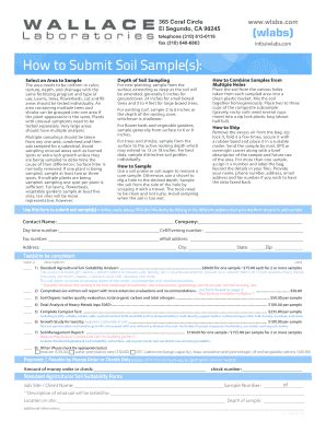 Fillable Online Soil Sample Form Fax Email Print Pdffiller