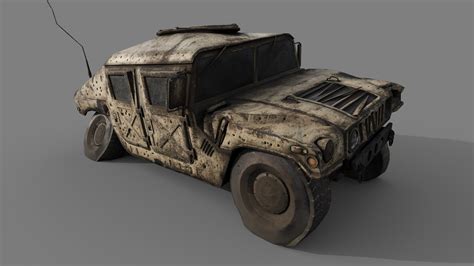 Artstation Damage Humvee