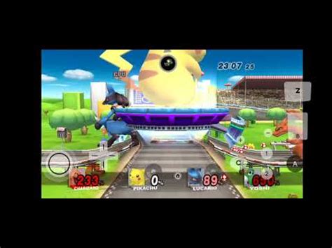 SSBB Hacks Giant Growing Charizard Pikachu Lucario Yoshi In FFA At