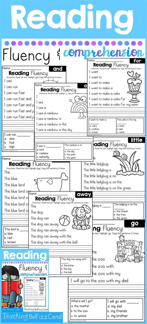 Free Reading Fluency And Comprehension Set 1