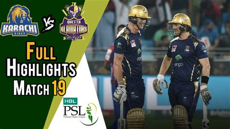 Full Highlights Quetta Gladiators Vs Karachi Kings Match