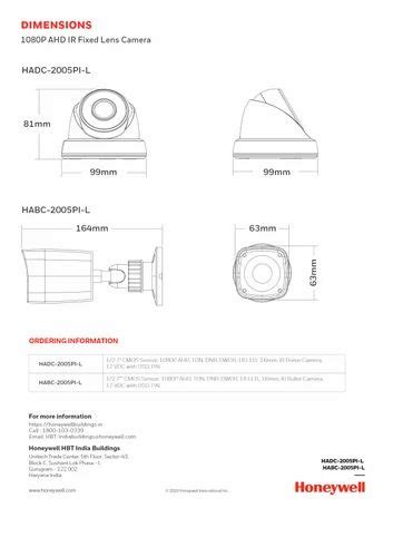 Impact By Honeywell I Hadc Pi L Mp Dome Cctv Camera Camera Range