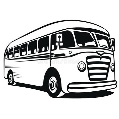 Retro Bus Silhouette Vector Image Illustration Stock Illustration ...