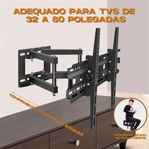 Suporte Articulado Para Televisores De A Polegadas Faz A Boa