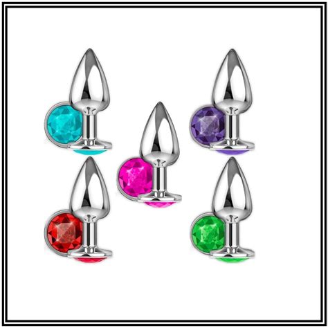 Plug Anal Jóia Cromado C Pedra Colorida DEED Dupla Penetração SEX SHOP Shopee Brasil