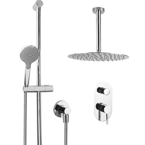 Kit Doccia Con Soffione E Braccio A Soffitto Incluso Di Saliscendi