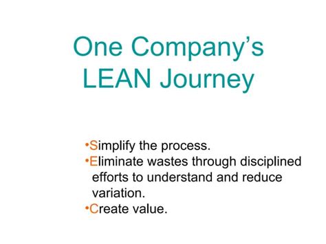 Lean Journey Ppt