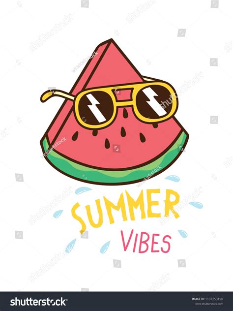 Summer Themed T Shirt Design Cartoon Stock Vector (Royalty Free ...