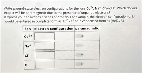 Solved Write Ground State Electron Configurations For The