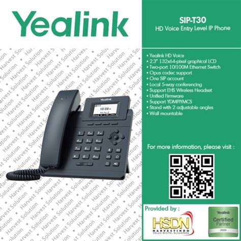 Jual Yealink SIP-T30 HD Voice Entry Level IP Phone - Jakarta Pusat ...