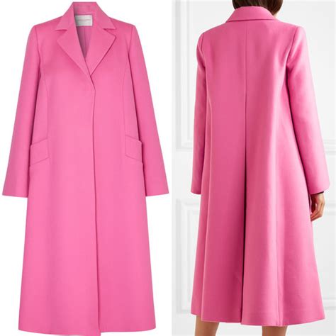 Carolina Herrera Oversized Wool And Cashmere Blend Felt Coat In Pink Queen Letizia Outerwear