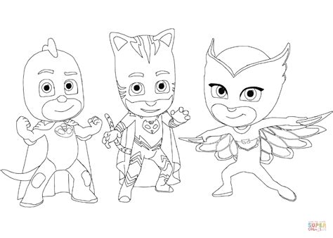 Gecko, Catboy and Owlette coloring page | Free Printable Coloring Pages