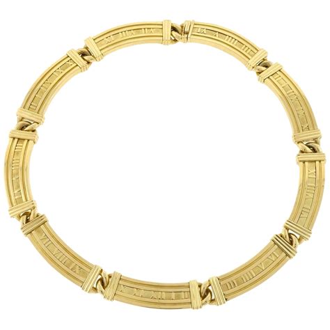 Tiffany And Co Atlas Collection Necklace Karat Yellow Gold For Sale