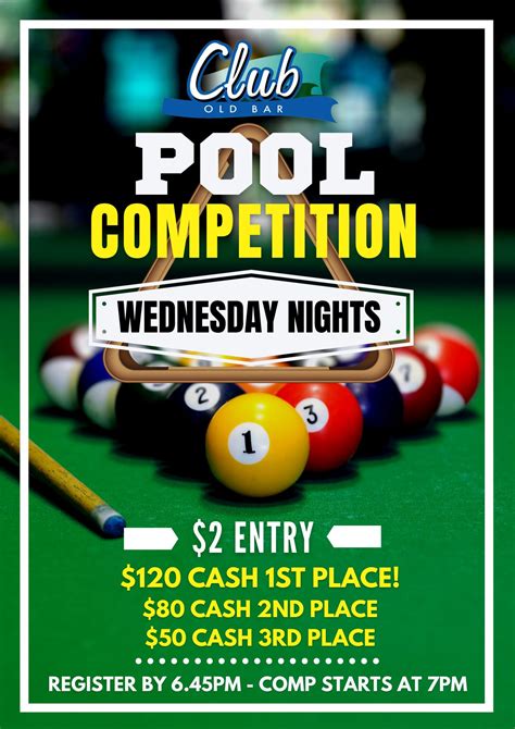 Pool Comp - poster - Club Old Bar & Taree West Bowling Club