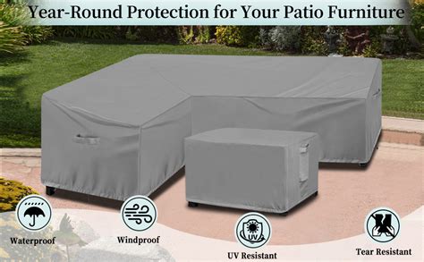 Amazon.com: OutdoorLines Waterproof Outdoor Patio Sectional Cover - UV ...