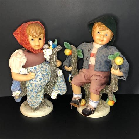 Lot M M I Hummel Apple Tree Boy Girl Porcelain Dolls