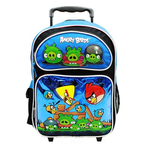 Angry Birds Attack Large Rolling Backpack Blue An10861b