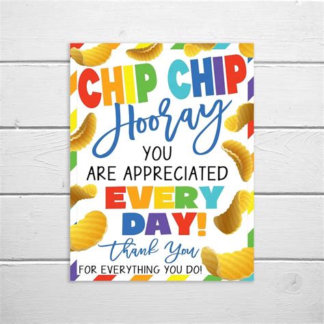 Chip Sign Appreciation Printable Chip Chip Hooray Potato Chips