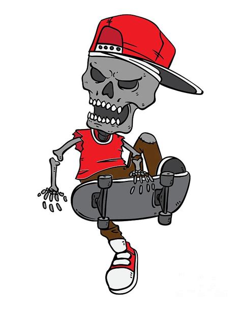 Skateboard Skeleton Digital Art by Mister Tee - Pixels