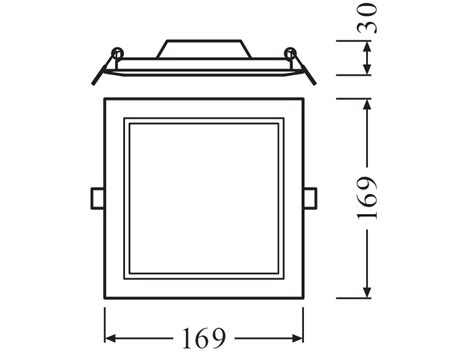 Ledvance Led Downlight Downlight Slim Square 155 12 W 3000 K Wt