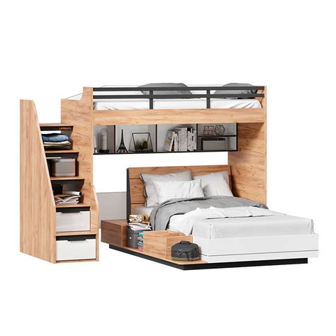 Купить Кровать-чердак, полутороспальная кровать с тумбой приставной и ...