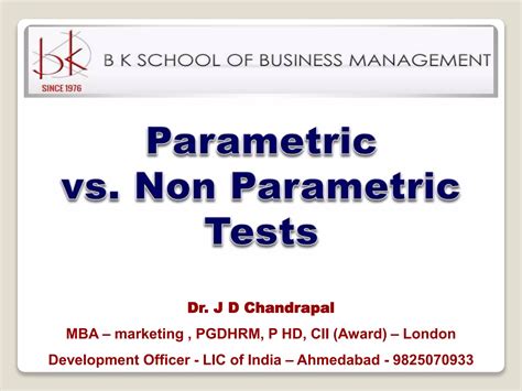 Parametric Vs Nonparametric Testspptx