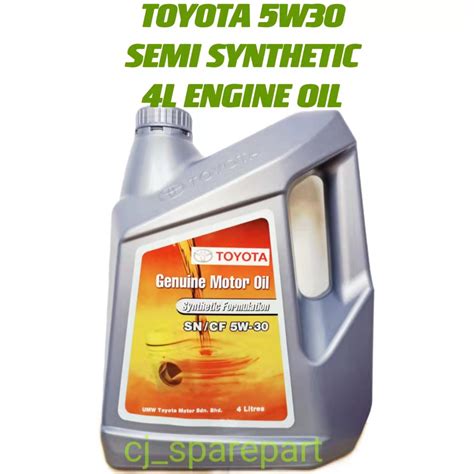 Toyota 5w30 Semi Synthetic Engine Oil 5w 30 4l Shopee Malaysia