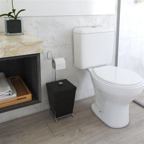 Lixeira De Banheiro Moderna - Lixeira Banheiro Com Suporte Inox Para Papel Higiênico Moderna Elegante ...
