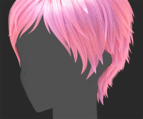 Artstation Anime Male Short Hair Hairstyle Blender Particle Hair