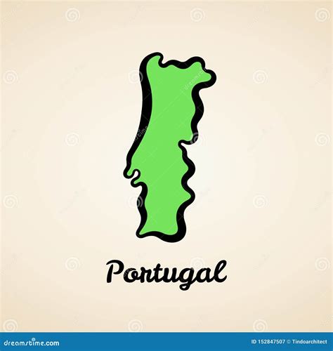 Portugal Outline Map Cartoon Vector CartoonDealer 152847507