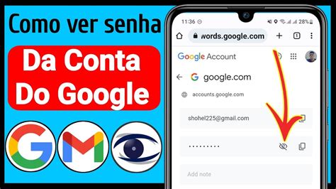 Como Descobrir A Senha Da Sua Conta Google Ver Senha Do Gmail