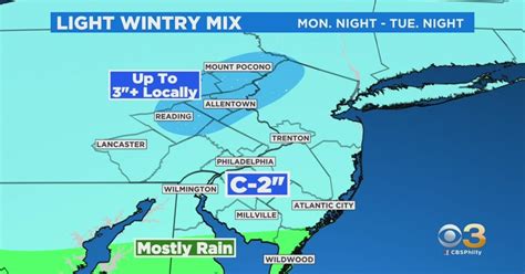 Philadelphia Weather Storm System Expected To Bring Wintry Mix Into