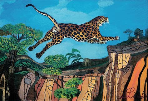 Leopard On A Cliff Antonio Ligabue Google Arts Culture