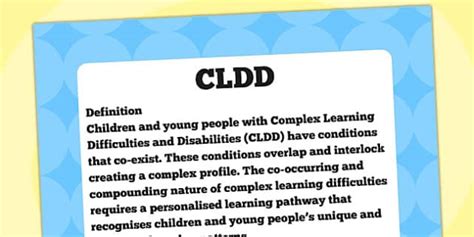 Cldd Definition Display Poster Hecho Por Educadores