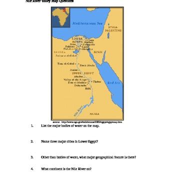 Ancient Egyptian Nile River Map