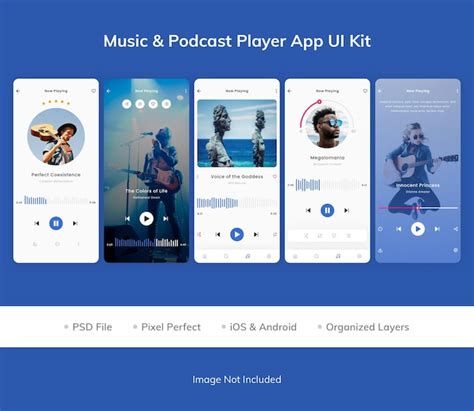 Premium PSD Music Podcast Player App UI Kit