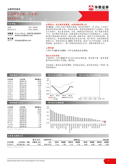 采掘煤炭开采行业周报（第二十五周）