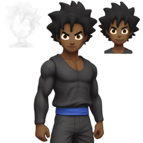 Goku In Black And White Ai Emoji Generator