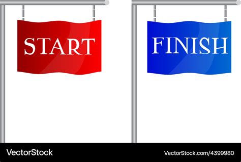 Start Finish Flags Royalty Free Vector Image Vectorstock