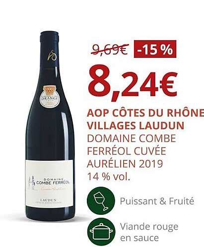 Promo Aop C Tes Du Rh Ne Villages Laudun Domaine Combe Ferr Ol Cuv E